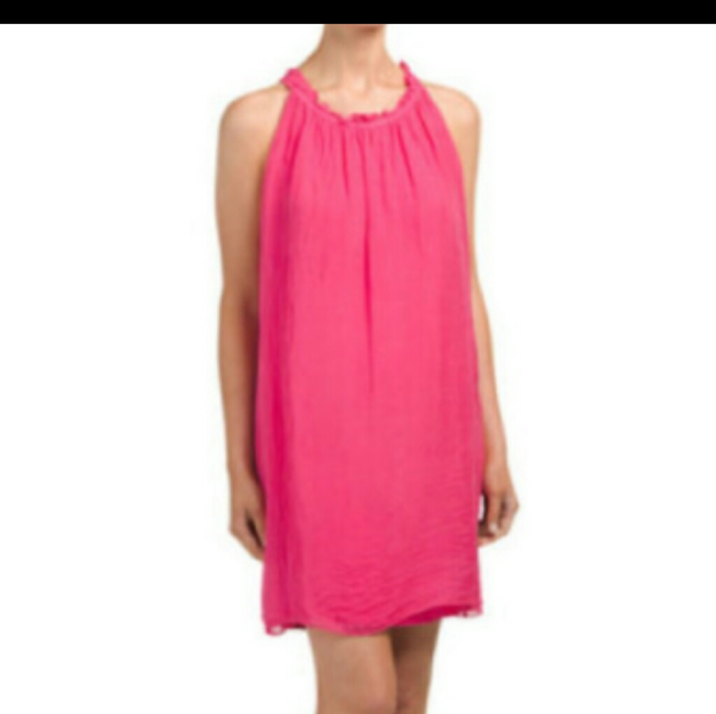 Luisa Ricca Navy Silk Shift Dress